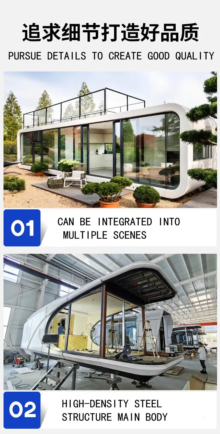 Cabaña familiar modular ecológica con soluciones de iluminación inteligente