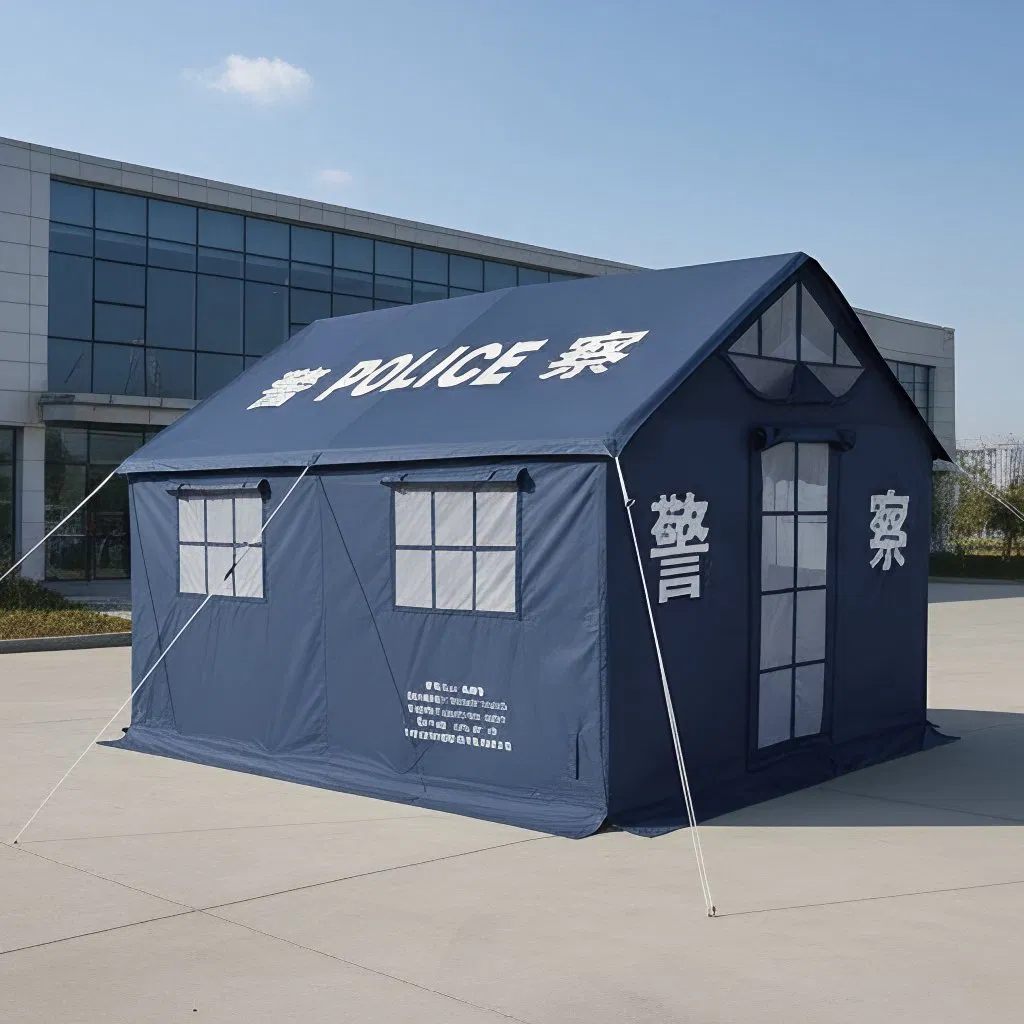 Carpa cuadrada de acero modular para emergencias interiores, portátil, de montaje rápido, refugio temporal para ayuda en desastres