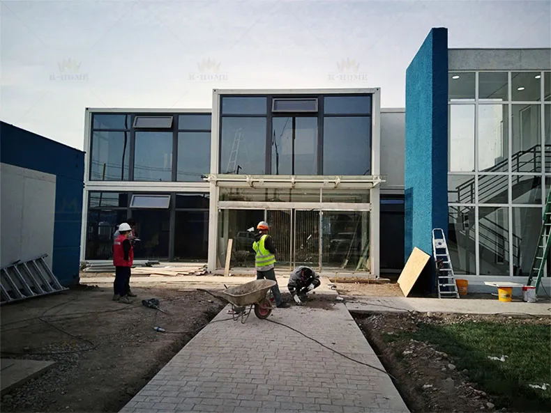 Edificios de contenedores de oficina portátiles para sitios de construcción
