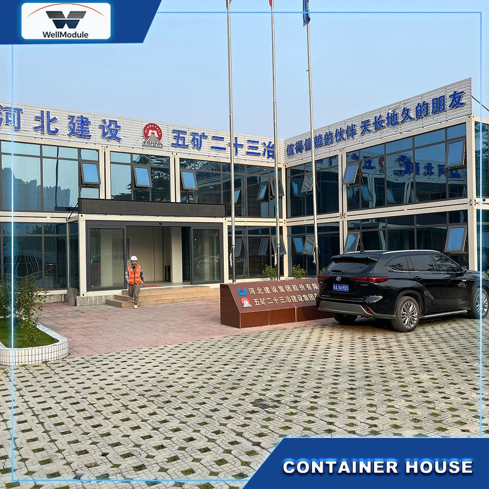Casa Contenedor Prefabricada Modular Portátil Oficina de Sitio para Gestión de Proyectos de Construcción Estructura de Acero Duradera Solución de Instalación Rápida