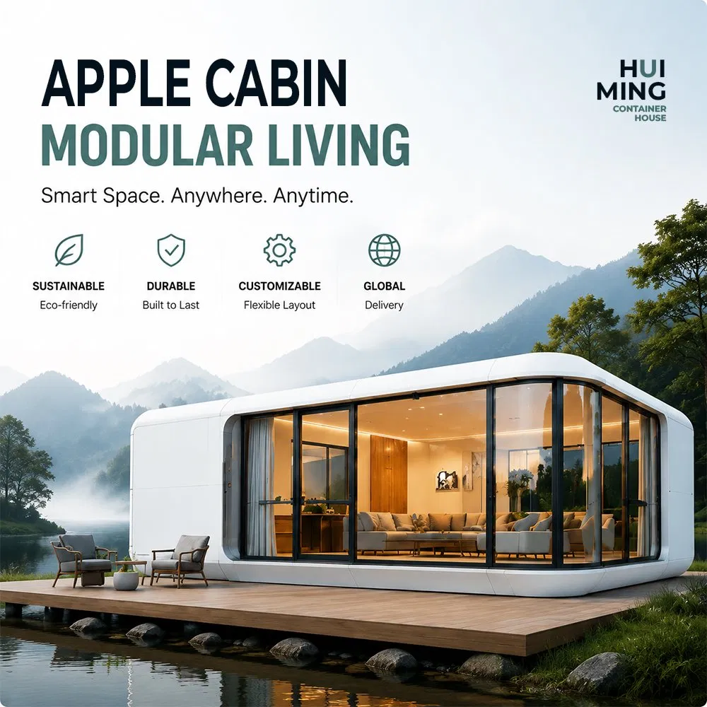 Casa Modular Apple Cabin para Resort de Glamping y Homestay Turístico Fábrica Directa Certificada ISO CE 20FT Casa Prefabricada a Prueba de Agua y Anticorrosión