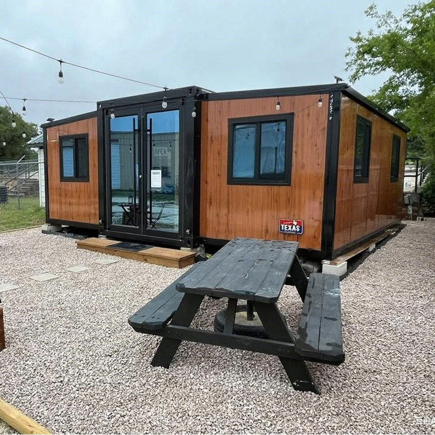 Casa Modular de Lujo 2 Habitaciones Modulares Portátiles Cabaña Expandible Casa Prefabricada