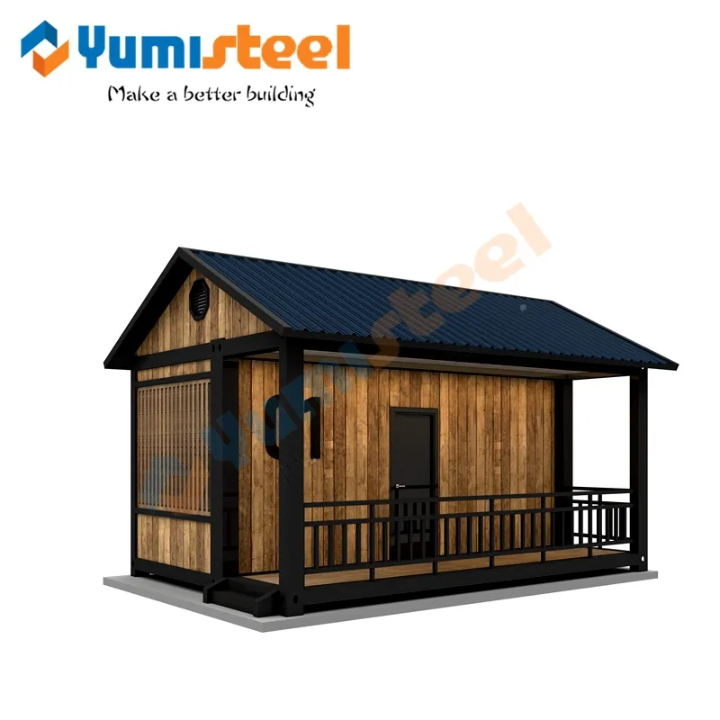 Casa modular de estilo japonés, habitación única, casa prefabricada móvil y mini para la costa