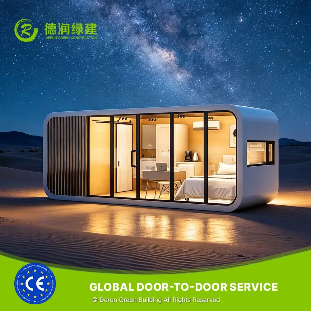 Cabaña prefabricada futurista de manzana para lugar turístico con pod de vidrio de doble capa