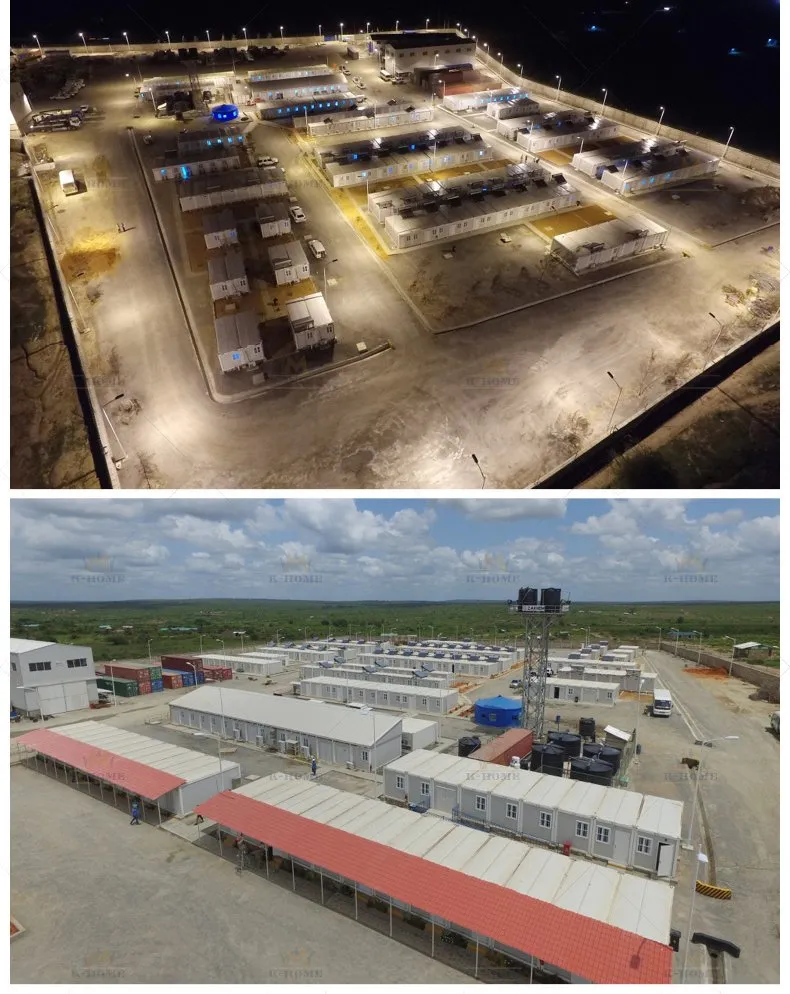 Alojamiento para el personal de construcción modular relocatable en el sitio de la mina de oro