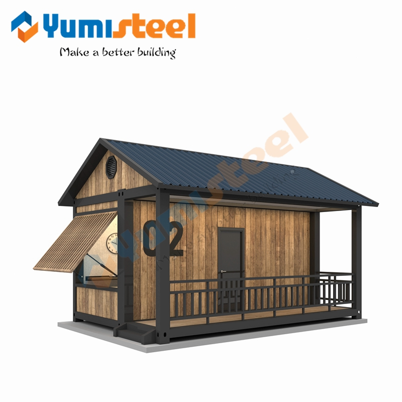 Casa modular de estilo japonés, habitación única, casa prefabricada móvil y mini para la costa