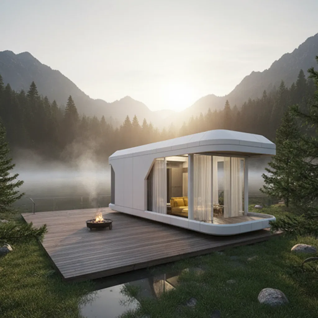 Pequeña cabina modular de oficina con un diseño agradable, espacio de trabajo silencioso para discusiones, música y entrevistas