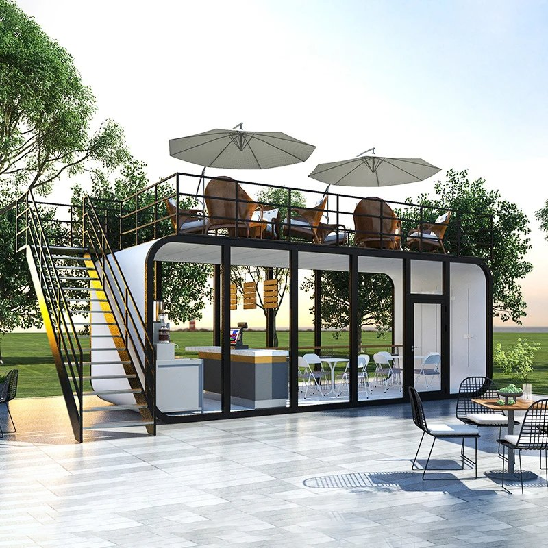 Casa cápsula de acero de alta calidad con certificado CE e ISO, instalación rápida, casa contenedor portátil modular fabricada, cabaña de manzana para vivir y oficina