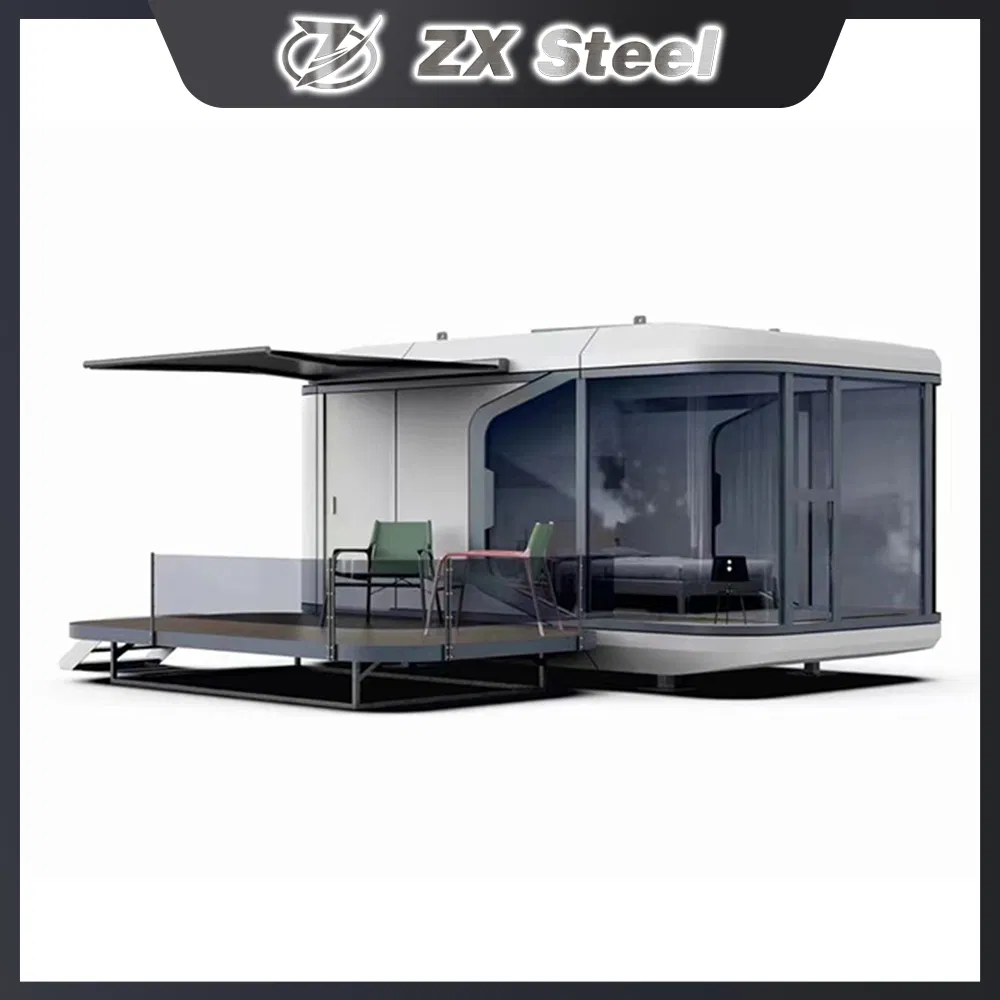 2026 Glamni G70 Lujo 1-Bed Casa Cápsula Espacial Móvil Prefabricada de Aluminio Modular de Lujo y Portátil para Hoteles