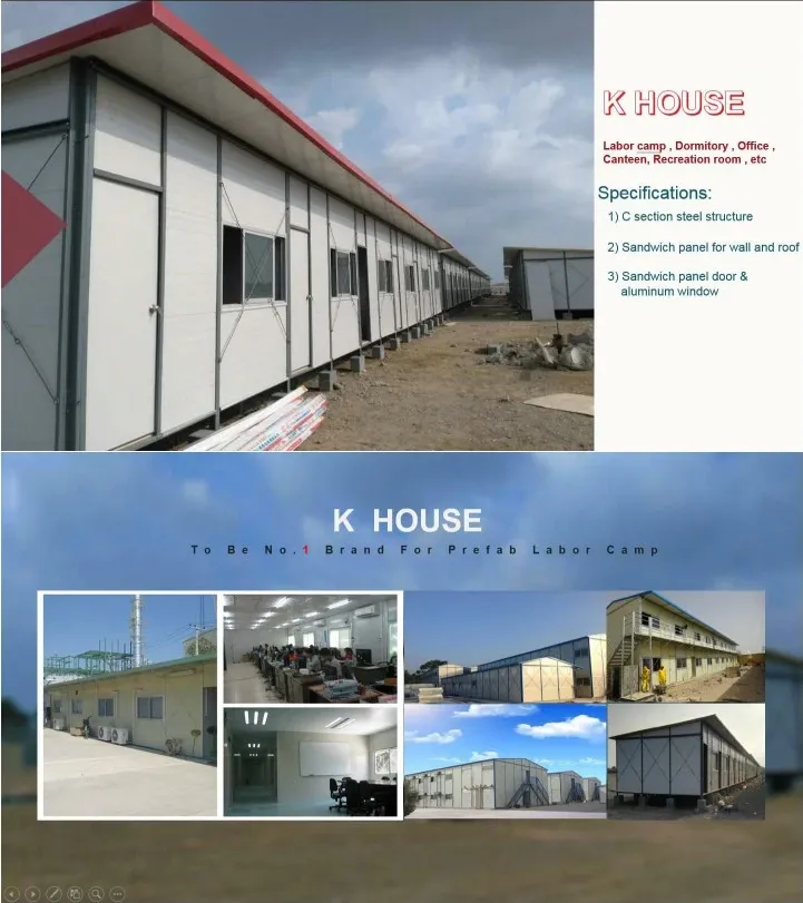 Sitio de construcción de campamentos de trabajo, dormitorio modular prefabricado, alojamiento temporal en el sitio, casa prefabricada