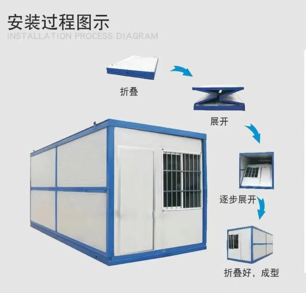 Hecho en China, estructura de acero simple de tres en uno con aplicación de cocina y baño para hotel escénico tropas