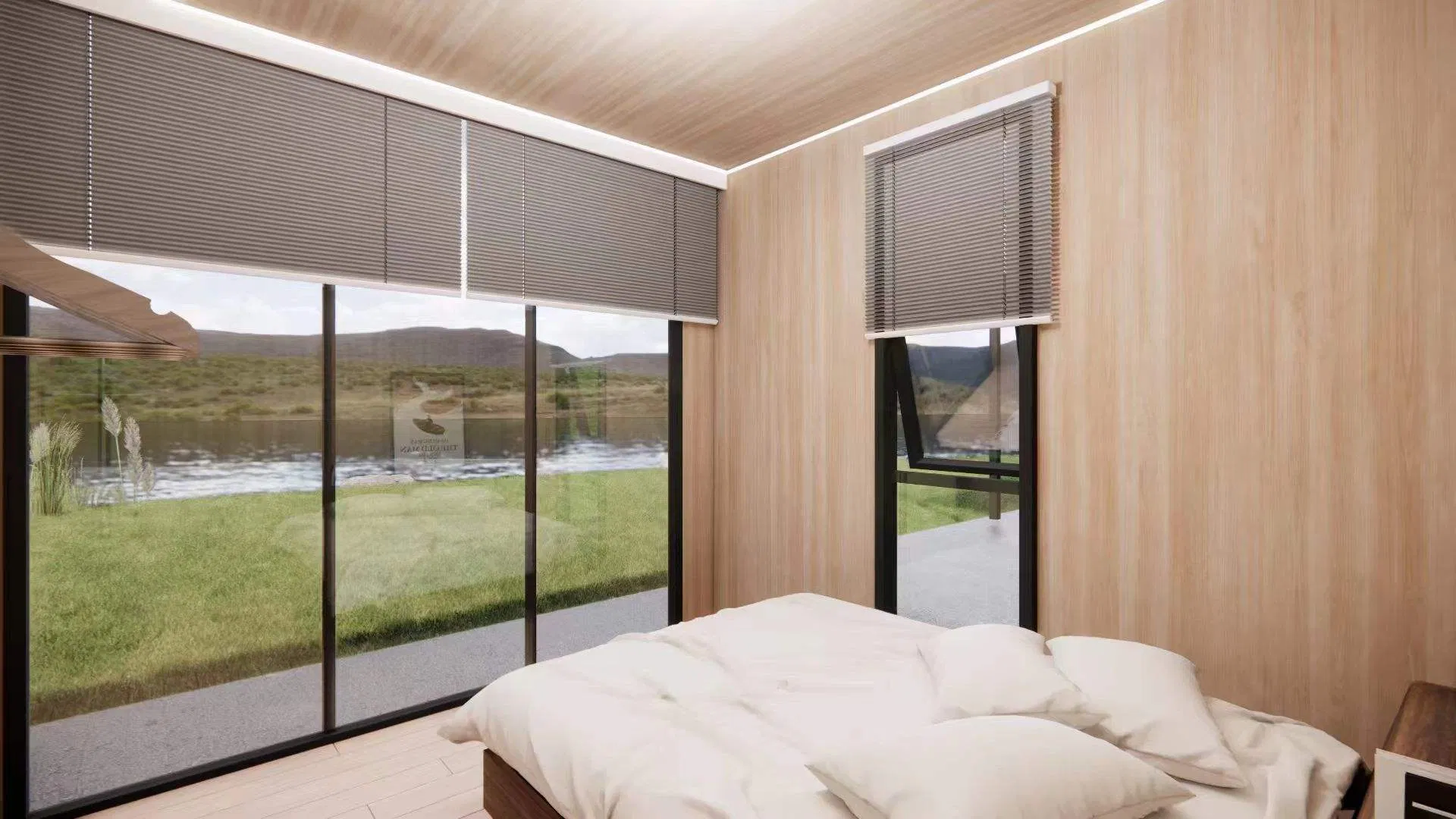 Casa cápsula de manzana insonorizada y aislada para vivir en tranquilidad en un resort de montaña