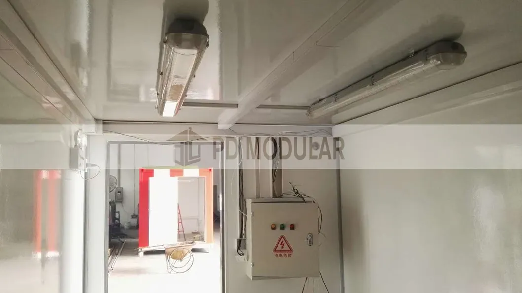 Estructura modular de acero contenedor móvil de emergencia para estación de telecomunicaciones en aeropuerto
