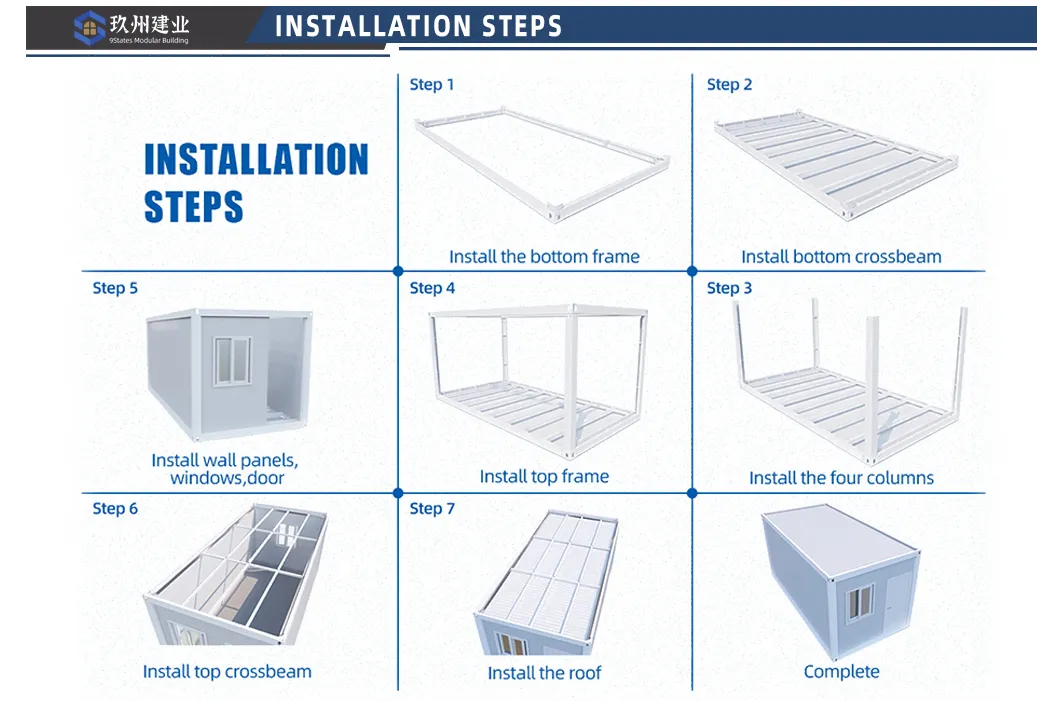 para Sitio de Construcción 10FT/20FT/30FT/40FT Unidad de Oficina Modular Portátil Prefabricada