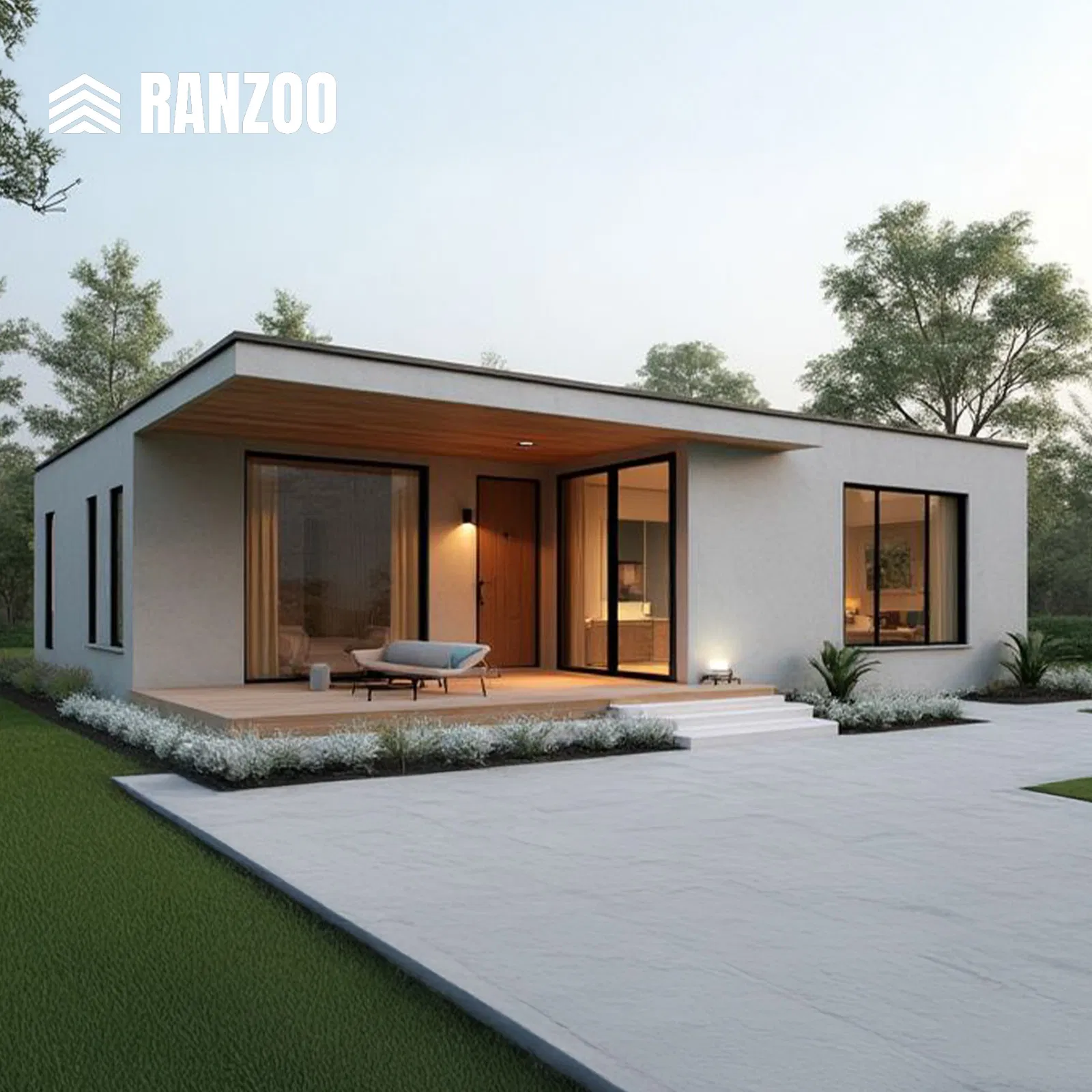 Casa prefabricada Ranzoo, casa móvil de contenedor de China, casa de madera, hogar portátil con diseño personalizable disponible