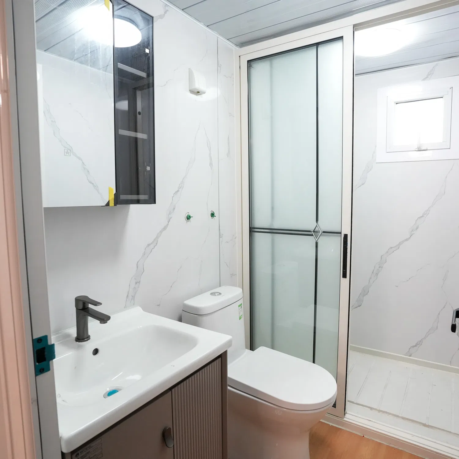 Contenedor de inodoro móvil, sala de ducha, cabaña modular de apoyo para turistas