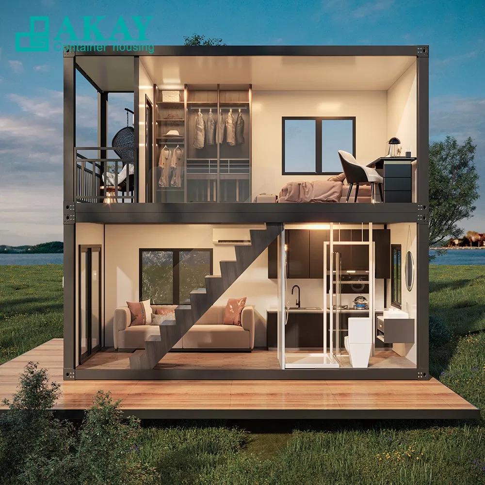 Hoteles de lujo 2 Casa Contenedor Habitaciones Modulares Viviendas de Paquete Plano Casa Portátil Casa Prefabricada Casa de Contenedor