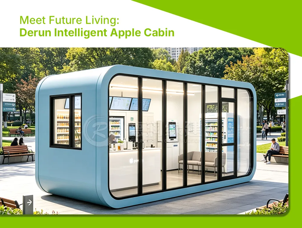 Cabaña prefabricada futurista de manzana para lugar turístico con pod de vidrio de doble capa