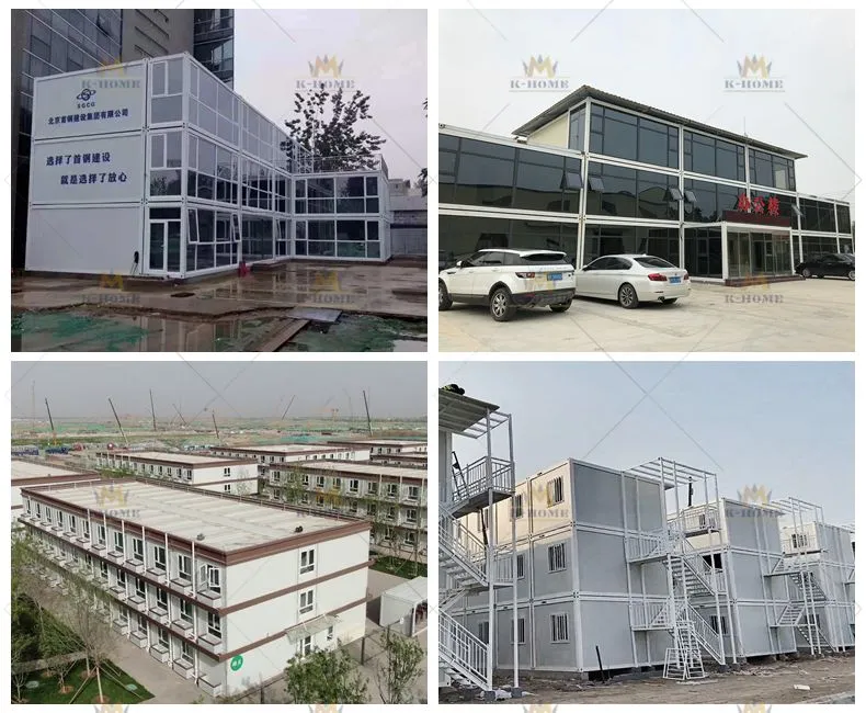 Edificios de contenedores de oficina portátiles para sitios de construcción