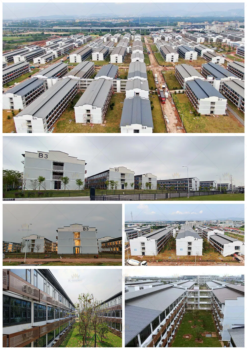 Sitio de construcción dormitorio modular portátil oficinas prefabricadas contenedores en venta