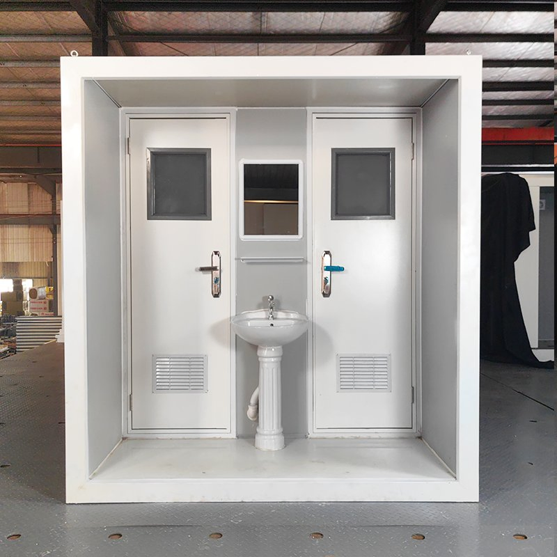 Unidades de inodoro portátil modular de alta calidad, prefabricadas, diseño moderno para uso al aire libre con solución de diseño gráfico