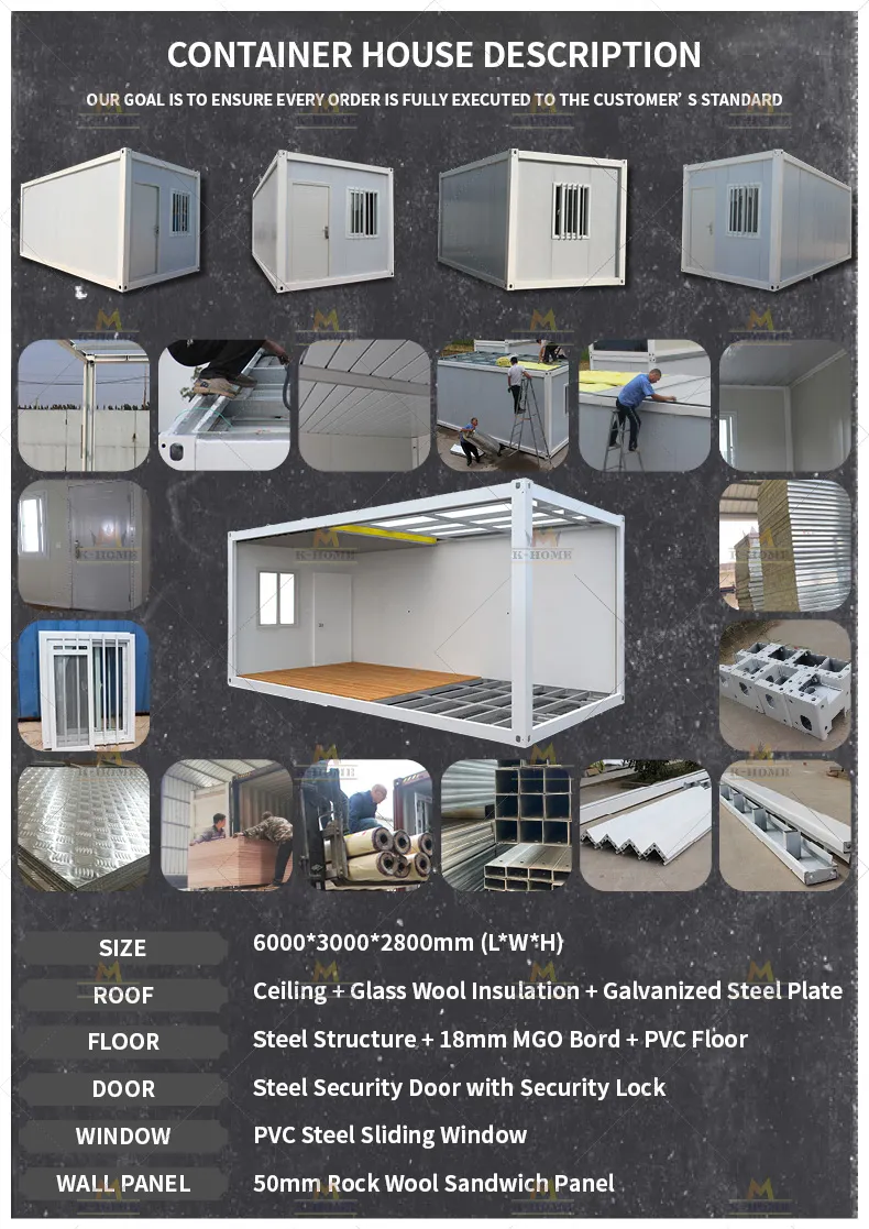 Construcción de Casa Portátil Campamento Modular Oficina de Sitio