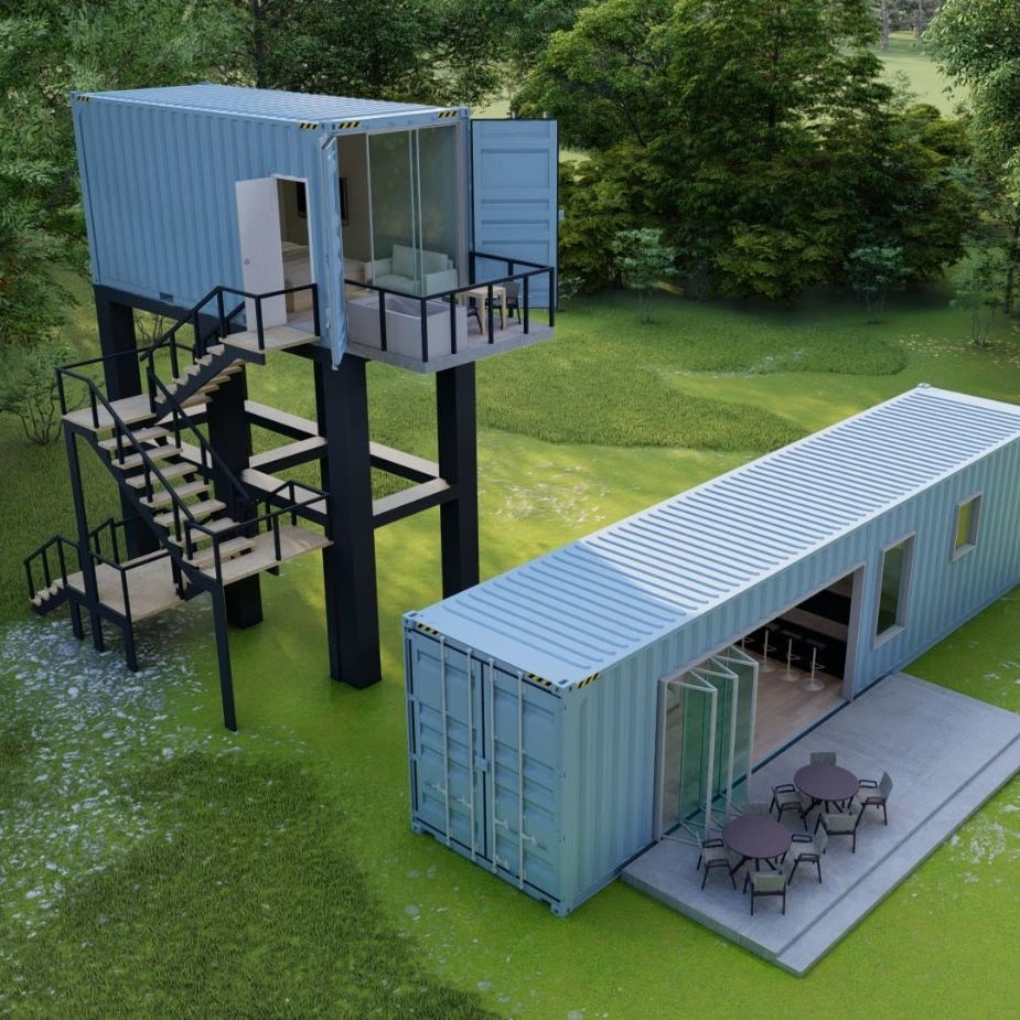 Estructura elegante cabaña de manzana sala de estar para uso de ocio turístico en resort