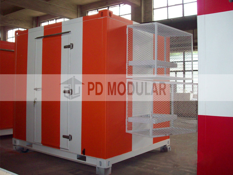 Estructura modular de acero contenedor móvil de emergencia para estación de telecomunicaciones en aeropuerto