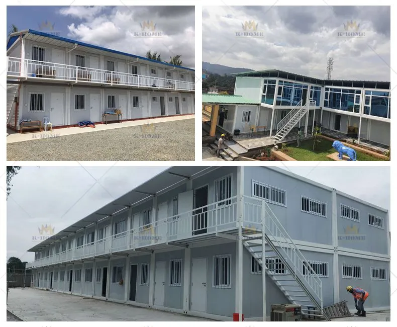 Edificios de contenedores de oficina portátiles para sitios de construcción