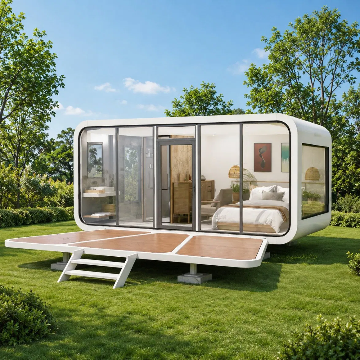 40FT Cabaña portátil de manzana para resort turístico