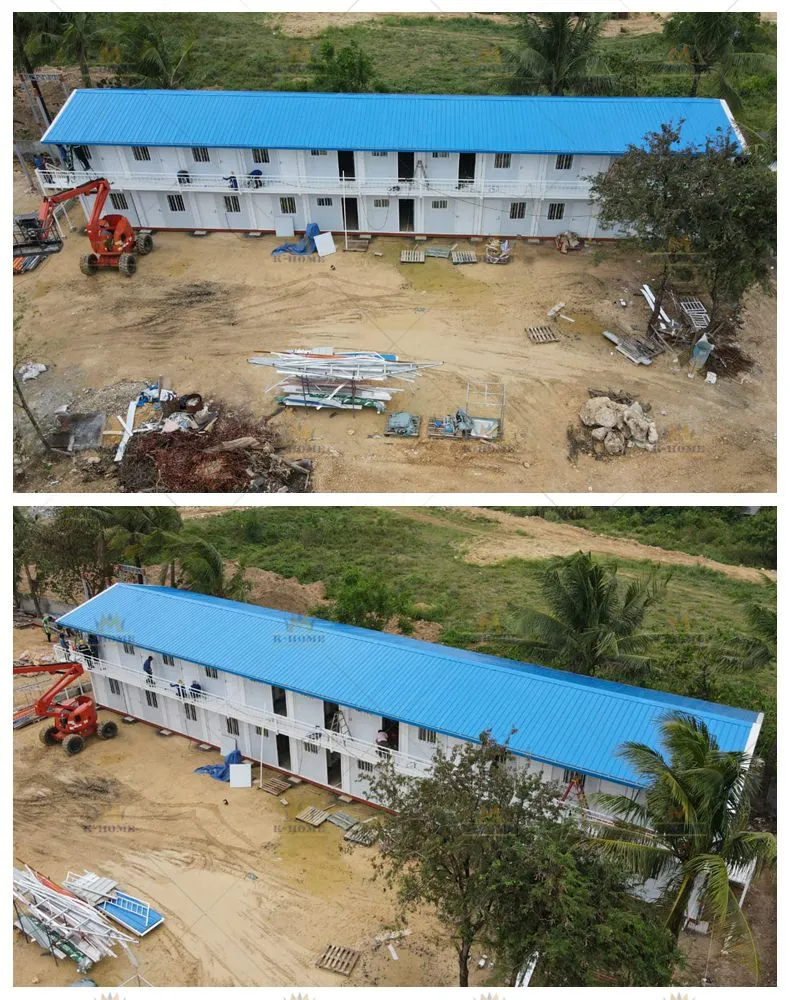 Casa prefabricada portátil impermeable para sitio de construcción en venta, alojamiento temporal