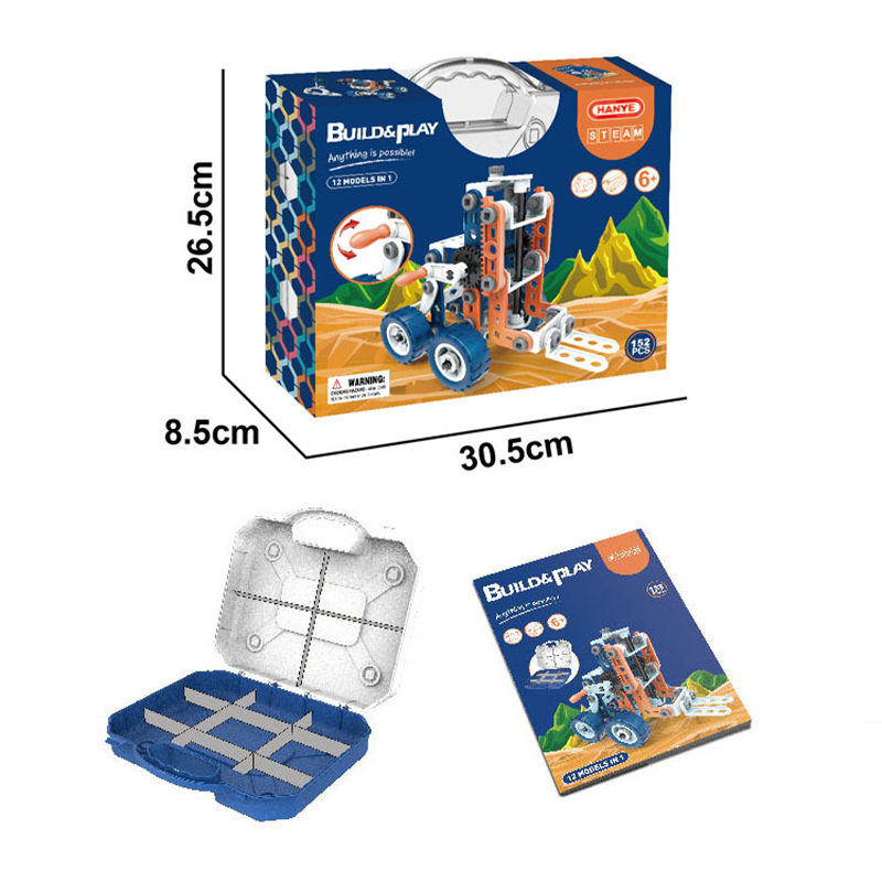 152PCS ألعاب بلاستيكية ذكية للبناء واللعب 12 في 1 كتل بناء STEM للأطفال