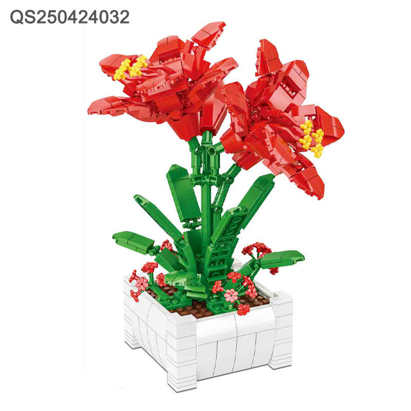 QS Toys Creative DIY ABS Plastic Assembly Teys Flower Branch كتل الإنشاء عرض العناصر نماذج تعليمية مجموعة الهدايا للفتيات