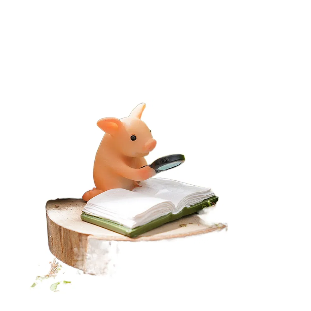 تمثال خنزير صغير من الراتنج زينة ديكور تمثال حيواني صغير