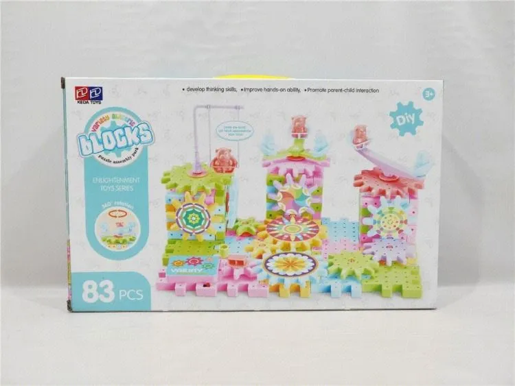 83PCS مجموعة كتل البناء التعليمية لرياض الأطفال لعبة بلاستيكية طريفة
