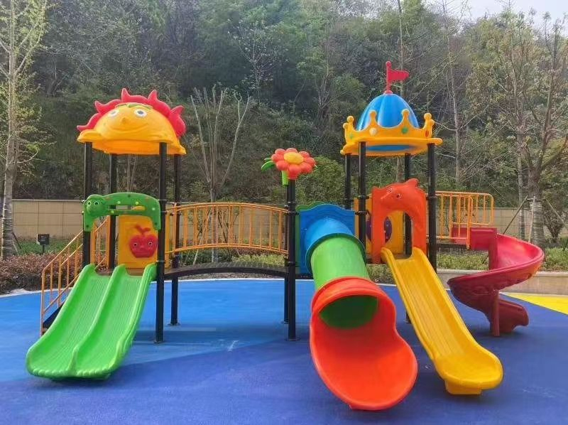 Certified Swing Sets Playground Outdoor Plastic Park Playground Equipment for Kids Kindergarten Play