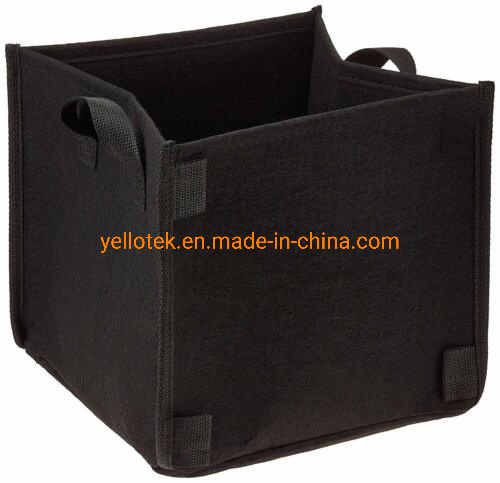 Square Grow Bags with Handle Heavy Duty Thickened Breathable Fabric Pot Reusable Planting Premium Cube Plants for Indoor and Outdoor Garden