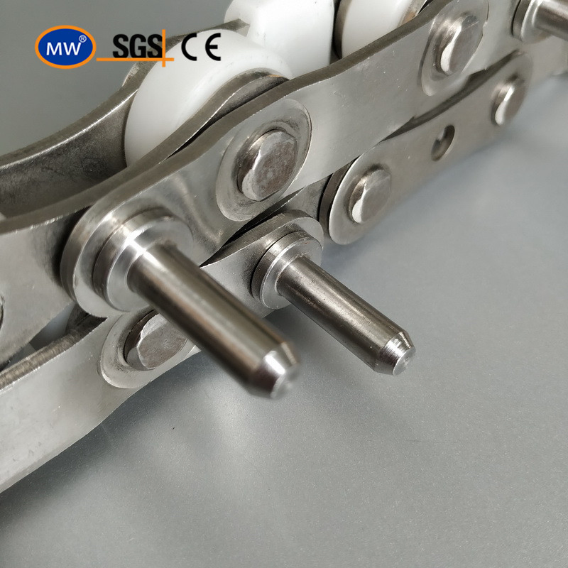Heavy Duty Ice Cream C2082h C216al Extended Pin Ice Cream Conveyor Roller Chain Stainless Steel with Nylon Roller for Cold Dessert Packaging Machines