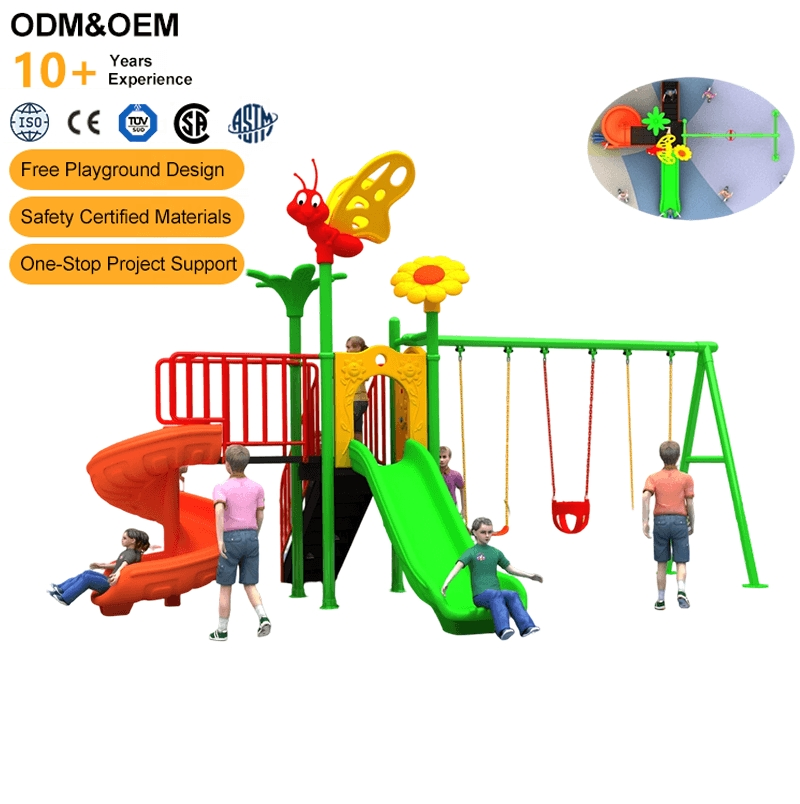 Wholesale Backyard Custom Children Outdoor Playground Swing Game Kids Plastic Tube Slide