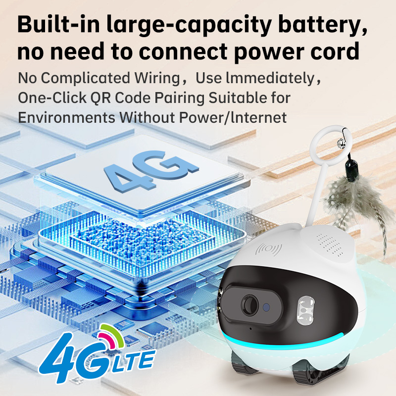 Real-Time Alarm Wireless Classic-Style Pet Camera off-Grid Running Robot, Precise Tracking of Unusual Activities Living Room Plastic