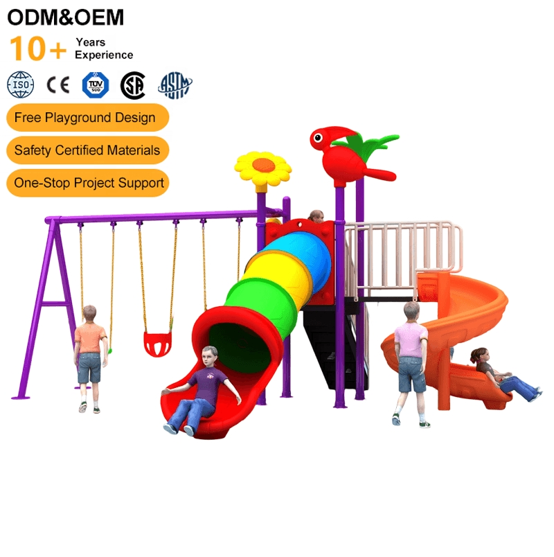 Wholesale Backyard Custom Children Outdoor Playground Swing Game Kids Plastic Tube Slide