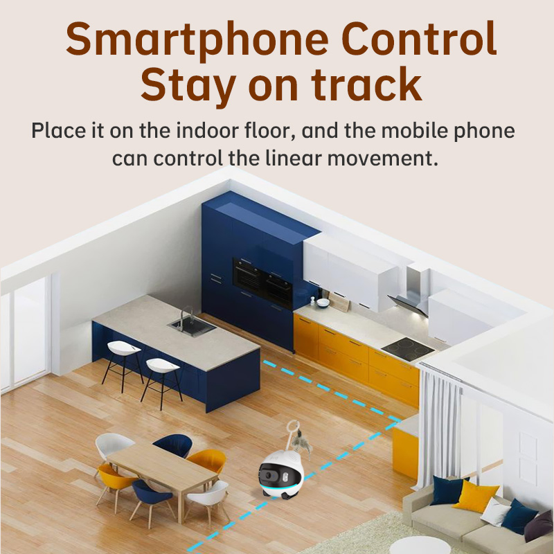 Real-Time Alarm Wireless Classic-Style Pet Camera off-Grid Running Robot, Precise Tracking of Unusual Activities Living Room Plastic