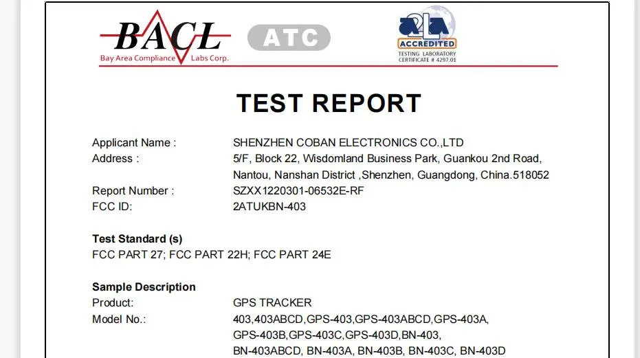 CE FCC Certifications
