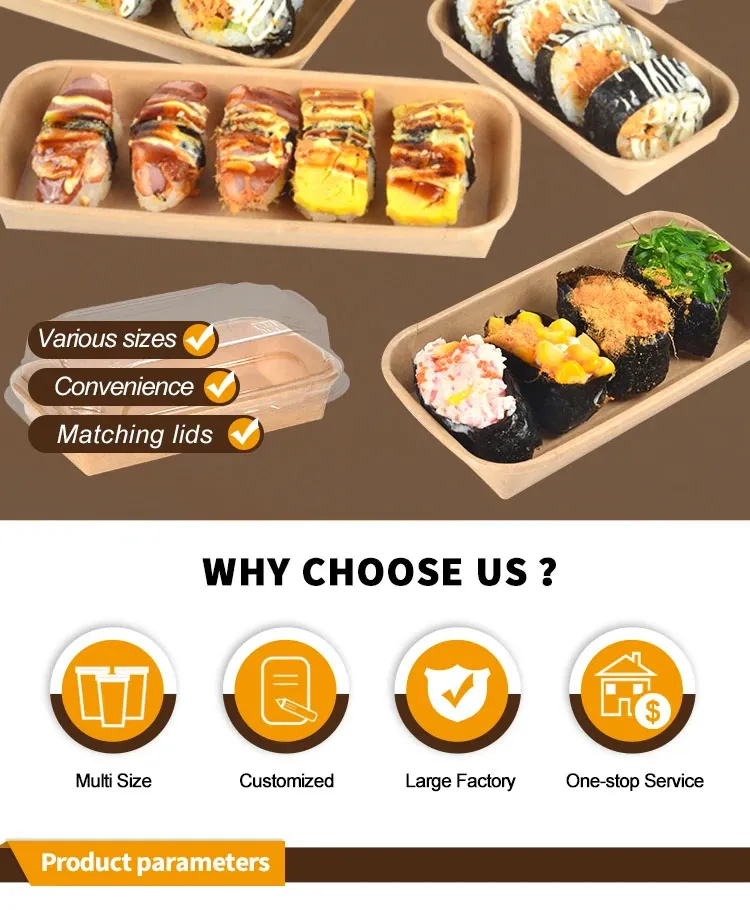 Sustainable Kraft Paper Sushi Tray