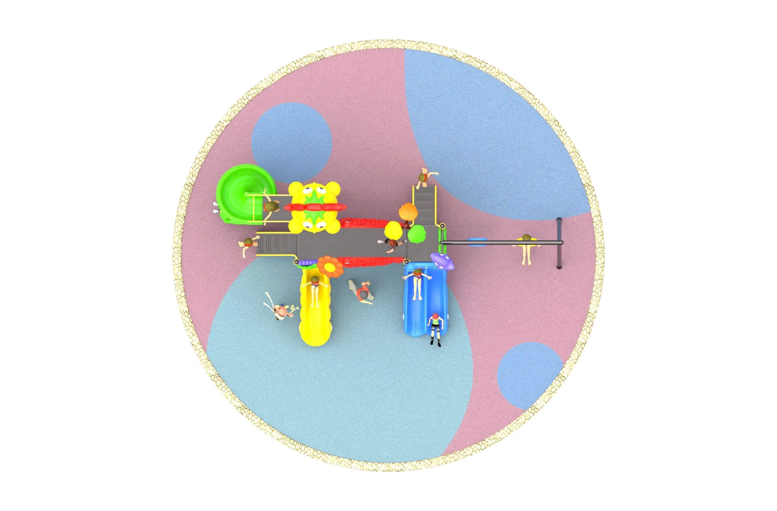 Certified Swing Sets Playground Outdoor Plastic Park Playground Equipment for Kids Kindergarten Play