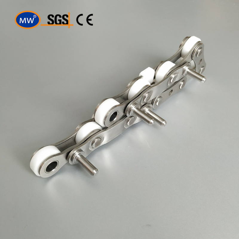 Heavy Duty Ice Cream C2082h C216al Extended Pin Ice Cream Conveyor Roller Chain Stainless Steel with Nylon Roller for Cold Dessert Packaging Machines