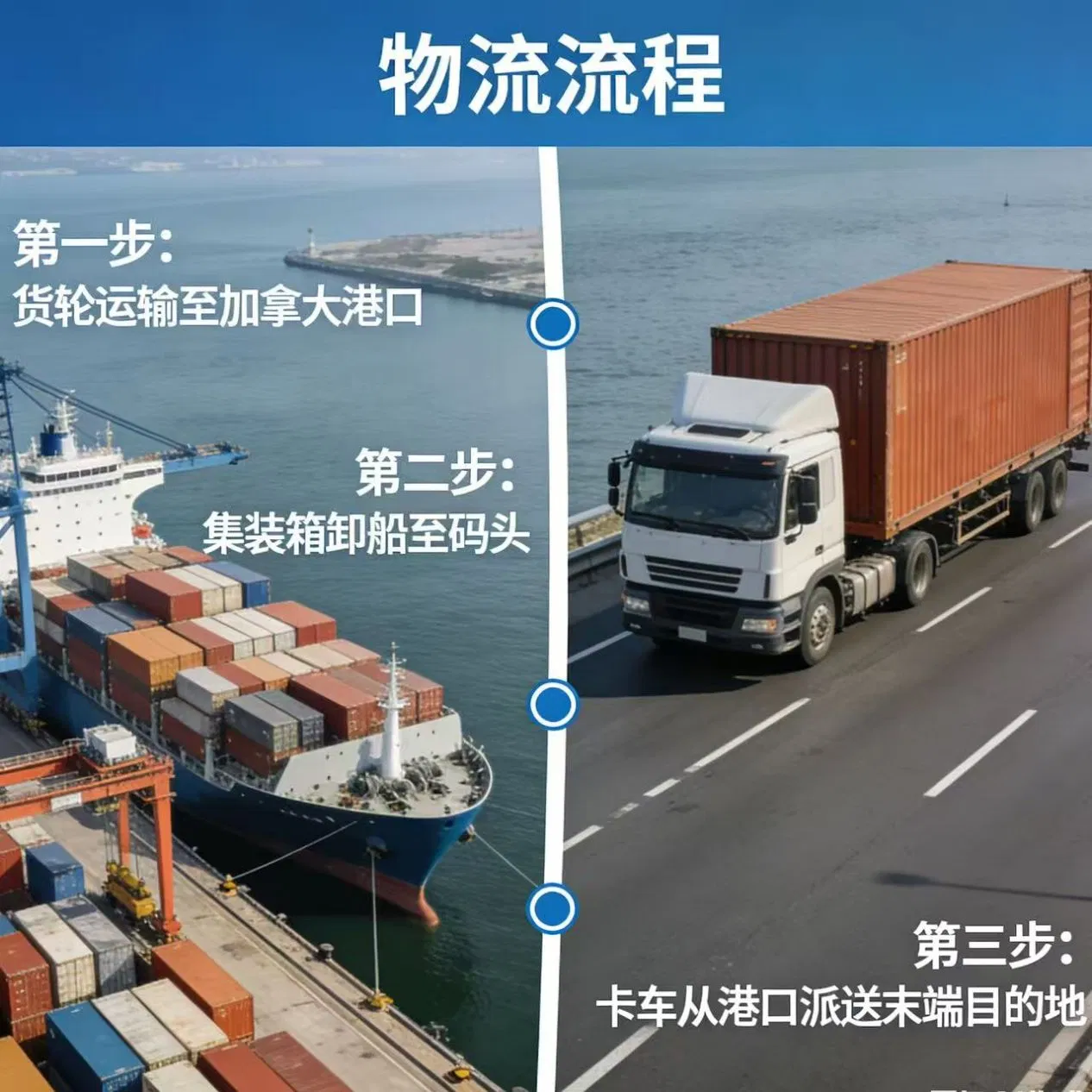 Canadian Sea Transportation, End-Point Truck Delivery, International Freight Forwarding Agency