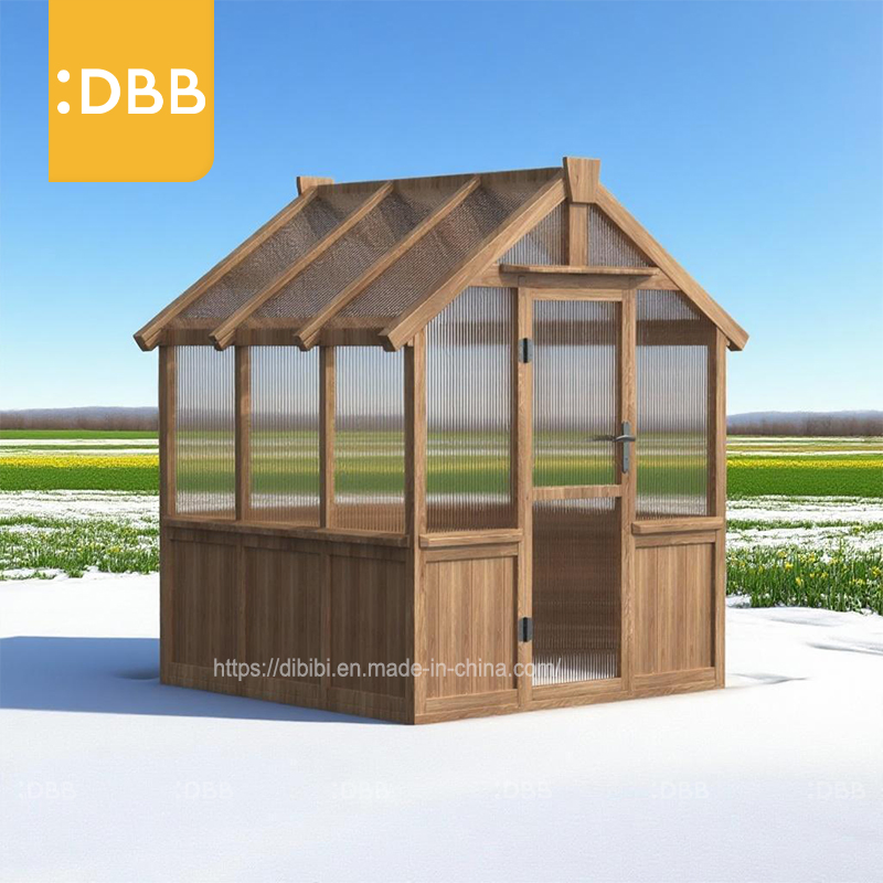 Modern 6FT 26FT Gable Garden Greenhouse Porch Sustainable Wood Outdoor Rodent Proof Double Door Gardening Supplies