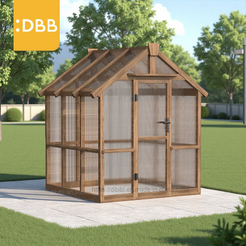 Modern 6FT 26FT Gable Garden Greenhouse Porch Sustainable Wood Outdoor Rodent Proof Double Door Gardening Supplies