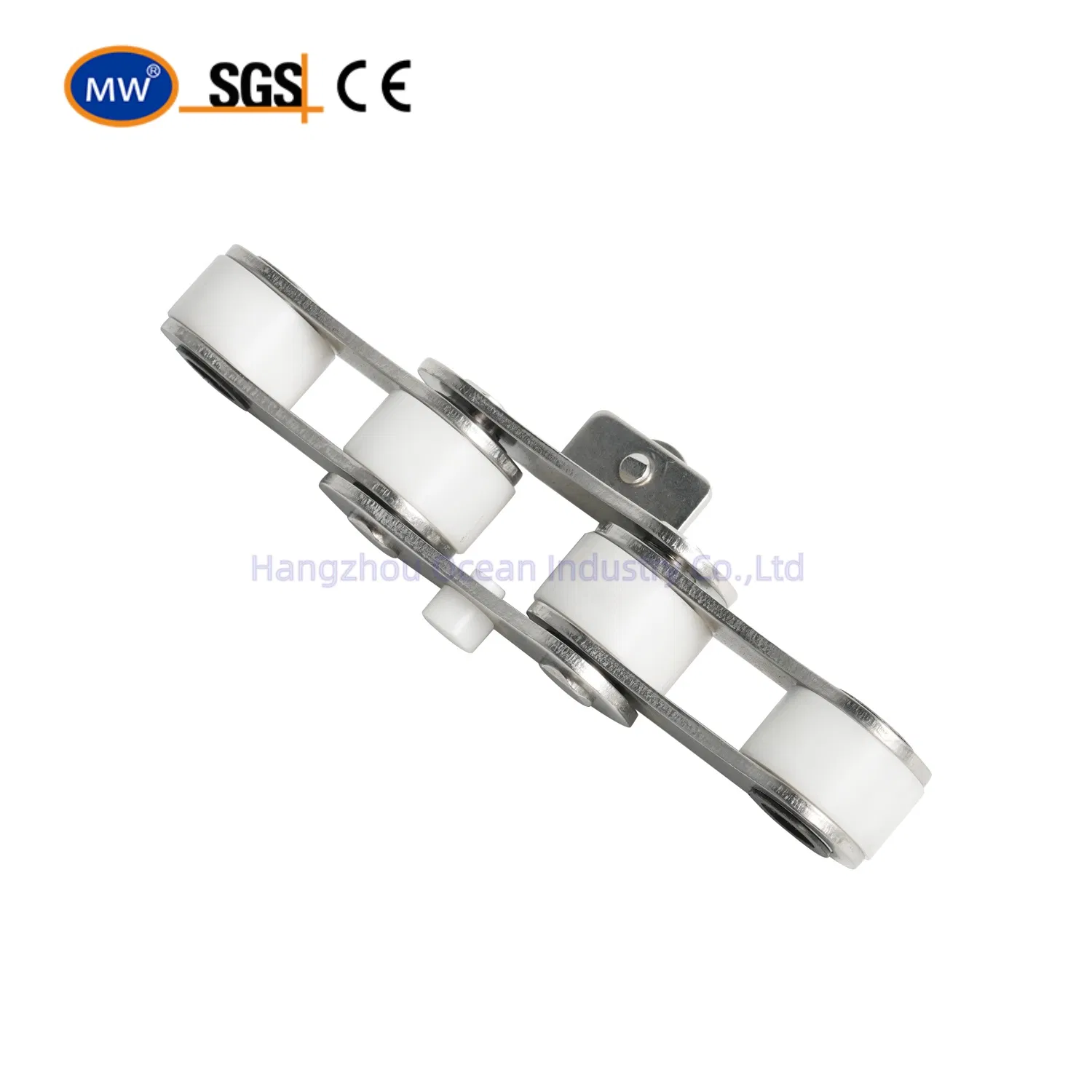 Professional Standard Plate Lifting Stainless Steel Chain Cold Drink Extended Pin Hollow Pin Cone Conveyor Chain with Nylon Roller for Ice Cream